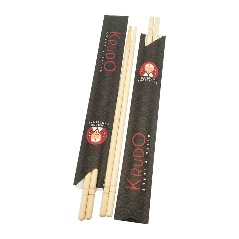 Chopsticks With Logo Paper Wrapper Disposable Bamboo Chop Sticks