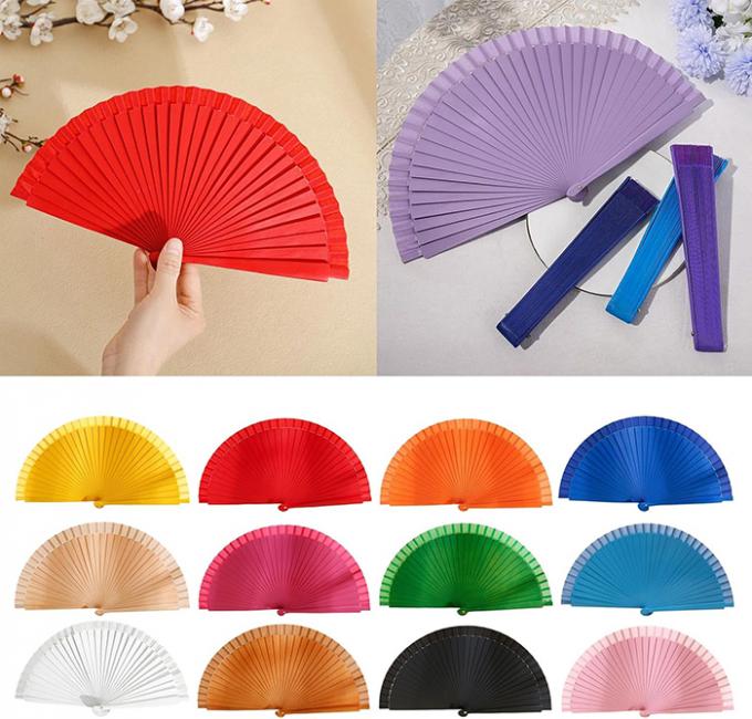 Wholesale High Quality Colorful Spot 23 cm Gift Fan Hand-painted Wooden Fan Spanish Wooden Crafts Folding Hand Fan 0