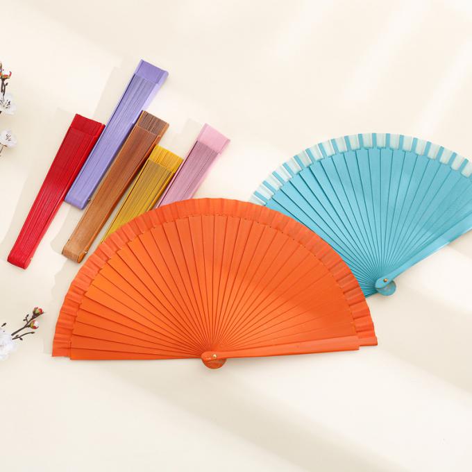 Wholesale High Quality Colorful Spot 23 cm Gift Fan Hand-painted Wooden Fan Spanish Wooden Crafts Folding Hand Fan 6