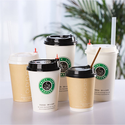 Disposable Paper Cup For Hot Drinks 8oz Ripple Wall Pe Coated Paper Cups For Takeaway