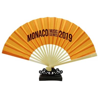 Custom Printed 8 Inch Folding Hand Fan Made from 100% Natural Moso Bamboo with Custom Logo