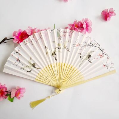Custom Printed 21cm Eco-Friendly Bamboo Hand Fan for Promotional Gifts and Events