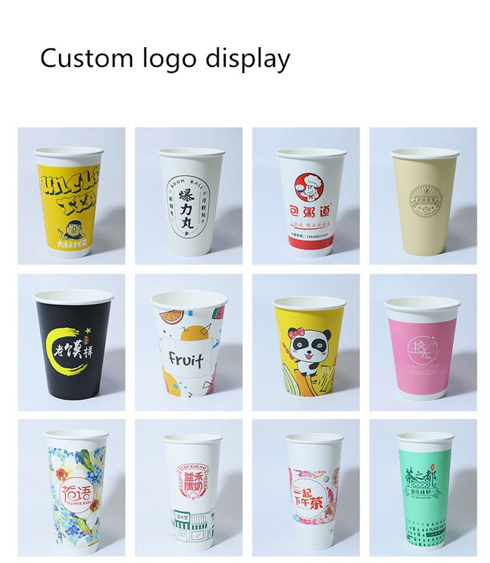 Custom Logo Eco Friendly Paper Cup 10 Oz Capacity 100% Recyclable Materials Single Wall