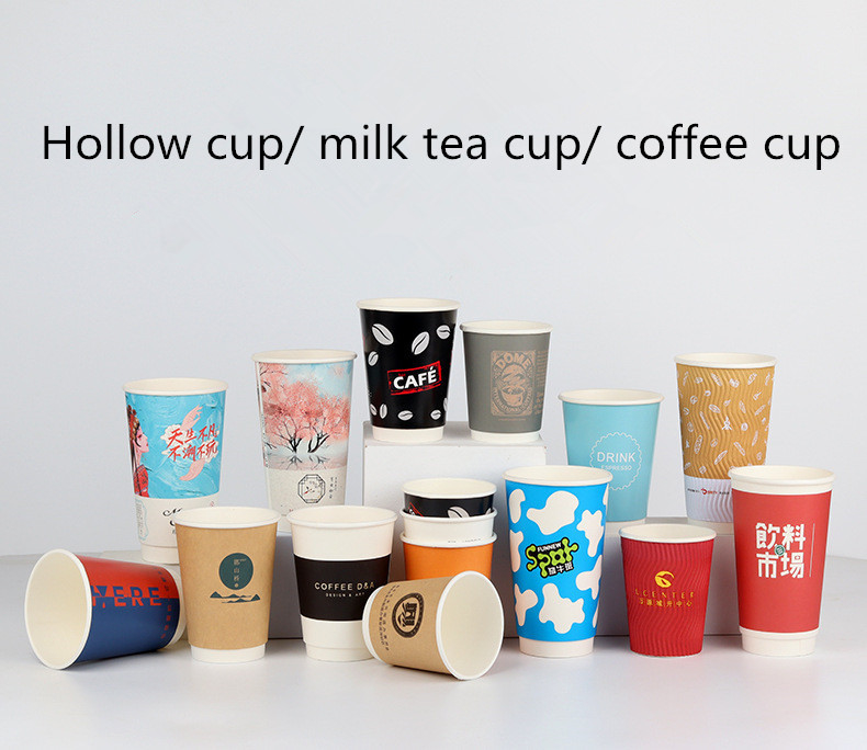 Disposable Paper Cup For Hot Drinks 8oz Ripple Wall Pe Coated Paper Cups For Takeaway