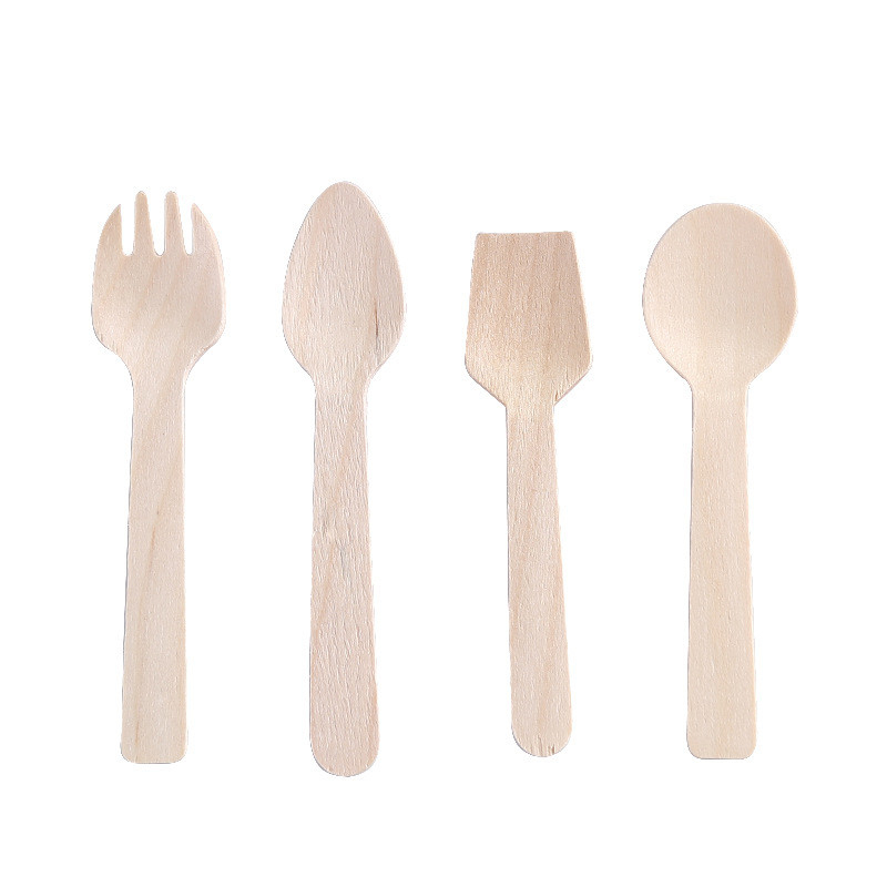 Disposable Bulk Wooden Cutlery Wood Spoon Knife Fork For Home Restaurants