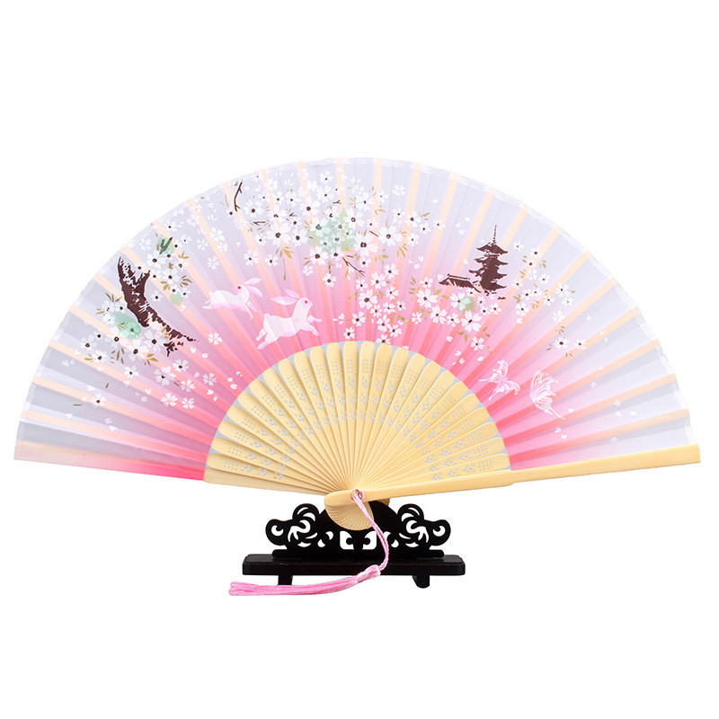 13 Inch Custom logo Clack Folding Hand Fan Large Folding Bamboo Hand Fan Blank Clacking Sublimation Fan for Wedding and Dancing