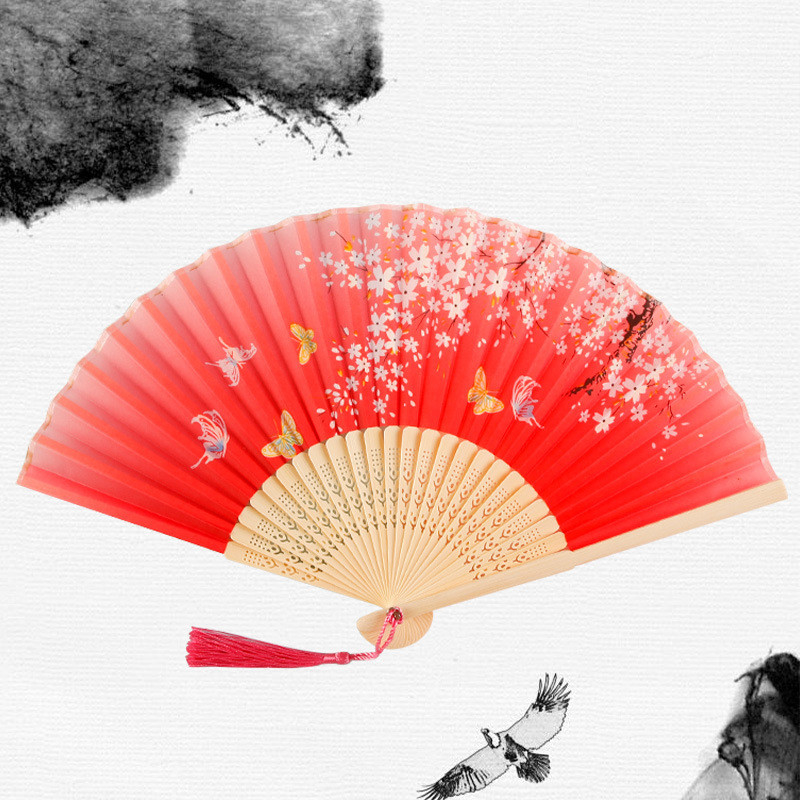 13 Inch Custom logo Clack Folding Hand Fan Large Folding Bamboo Hand Fan Blank Clacking Sublimation Fan for Wedding and Dancing