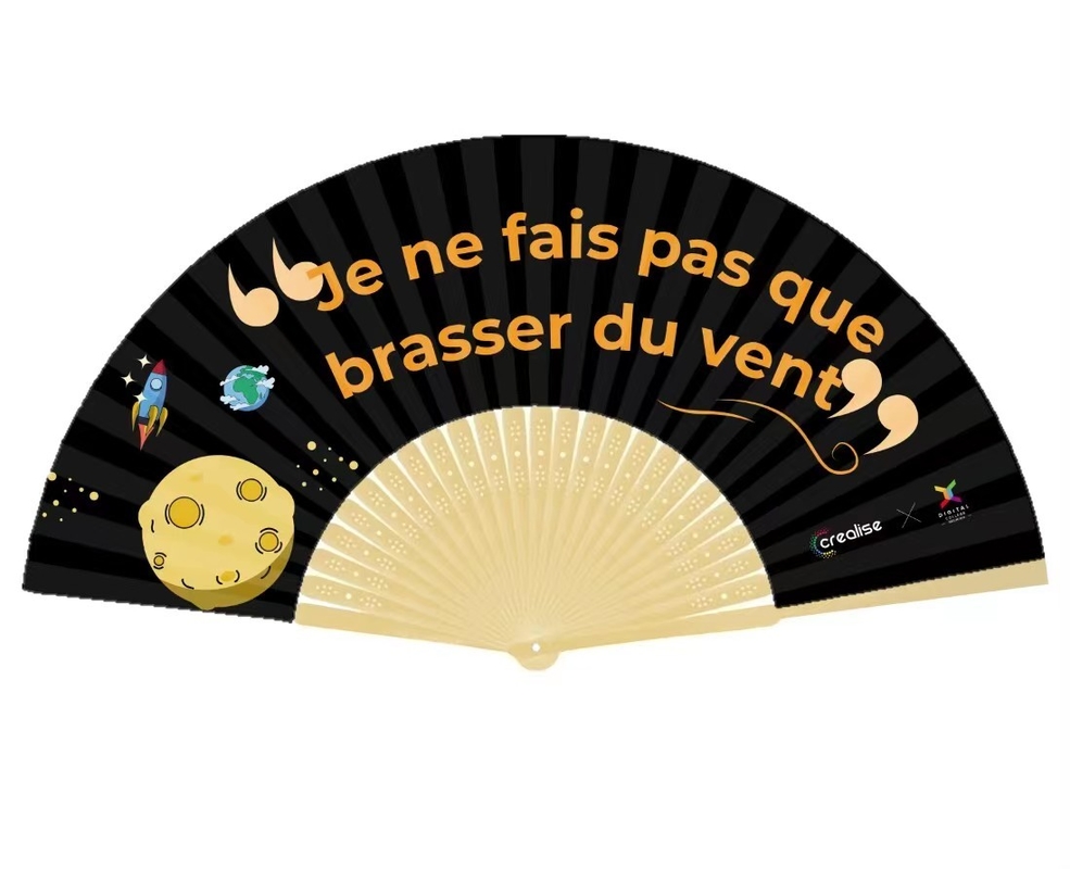 13 Inch Custom logo Clack Folding Hand Fan Large Folding Bamboo Hand Fan Blank Clacking Sublimation Fan for Wedding and Dancing