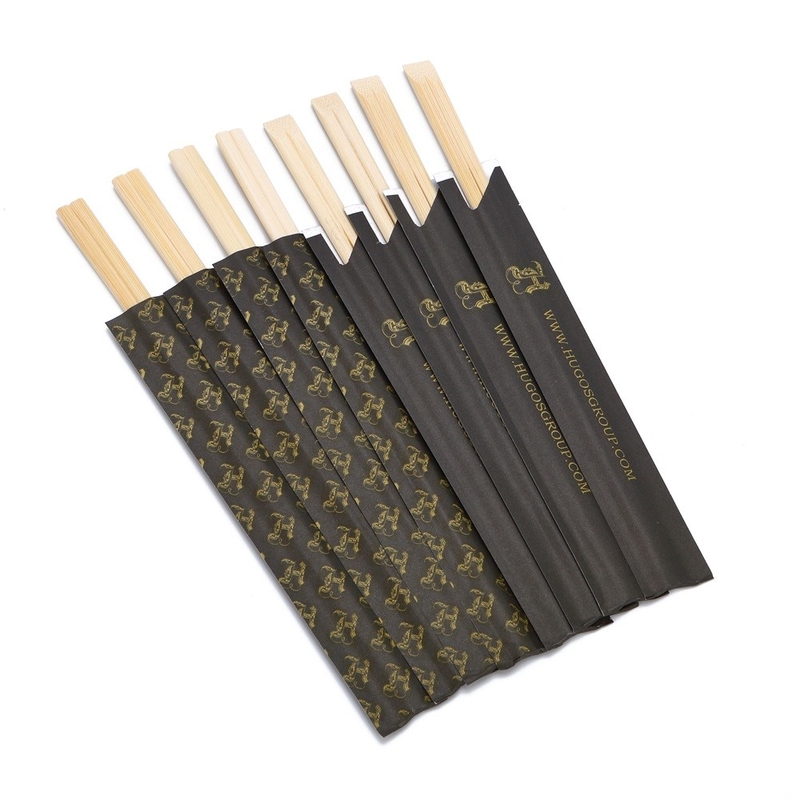 Natural Bamboo Disposable Chopsticks with Printing Logo on Sleeve Length 18cm/21cm/24cm