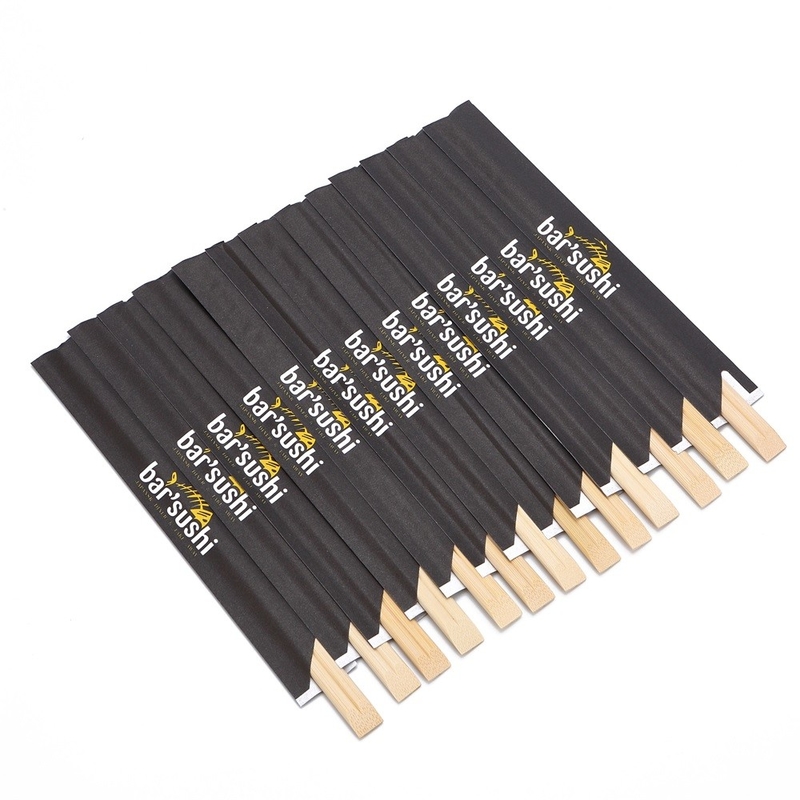 Natural Bamboo Disposable Chopsticks with Printing Logo on Sleeve Length 18cm/21cm/24cm