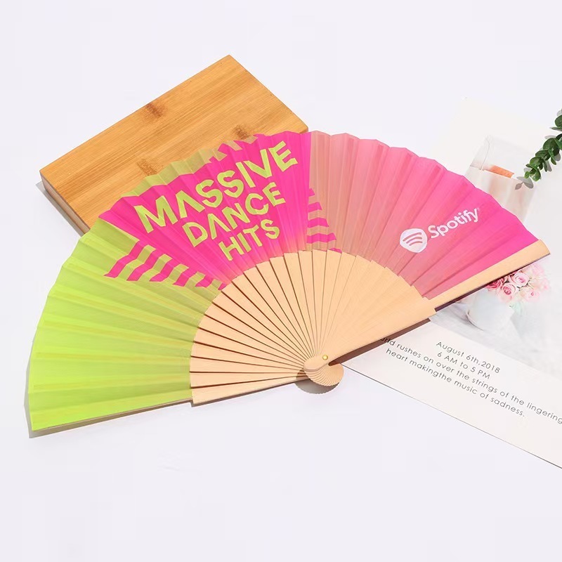 Carved Wooden Hand Fan with Decorative Patterns for Party Advertising 8 inch /21*38cm