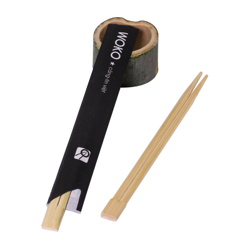 Customizable Paper Wrap Bamboo Chopsticks in 210/230/240mm Sizes Made from 100% Natural Moso Bamboo