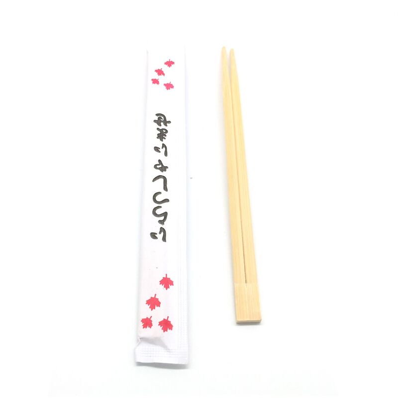 21cm Length Eco-Friendly Disposable Bamboo Chopsticks with Paper Cover for Take-Away Food