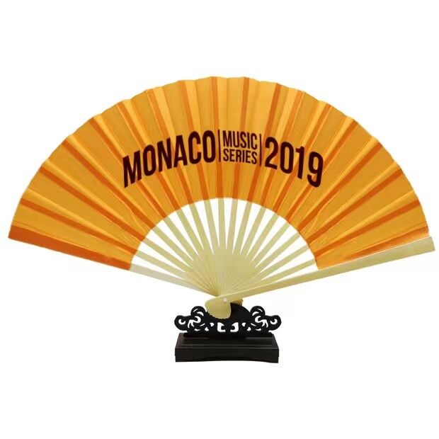 Custom Printed 8 Inch Folding Hand Fan Made from 100% Natural Moso Bamboo with Custom Logo