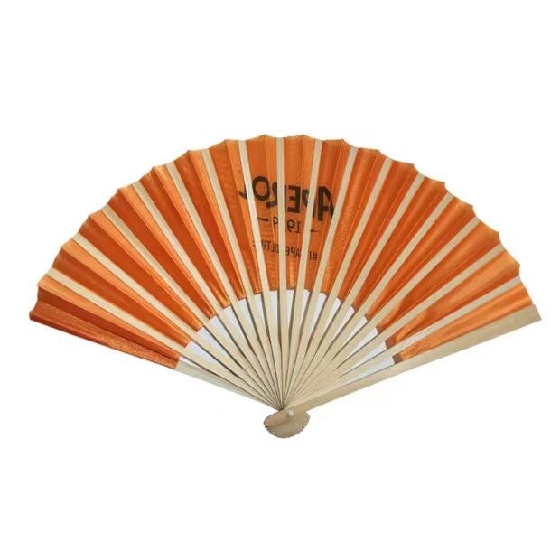 Custom Printed 8 Inch Folding Hand Fan Made from 100% Natural Moso Bamboo with Custom Logo