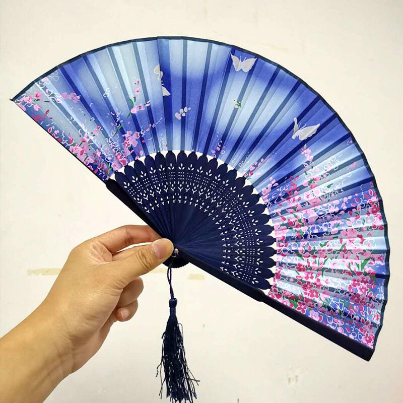 Custom Printed Logo 21CM Bamboo Hand Held Fan - Personalized Folding Hand Fan for Gifts & Events