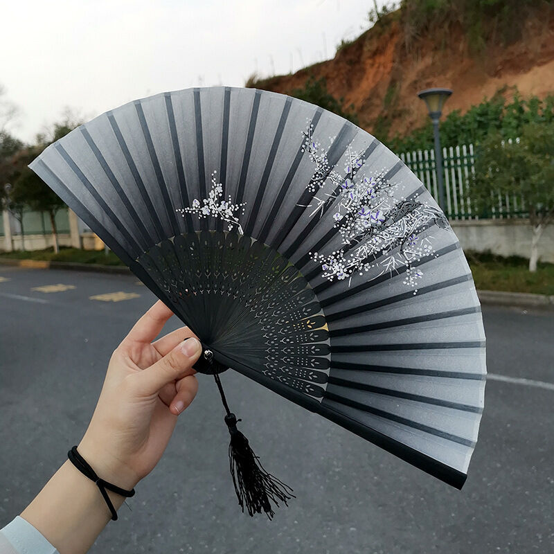 21cm Foldable Bamboo Hand Held Fan with OEM Logo Customization for Gifts and Events