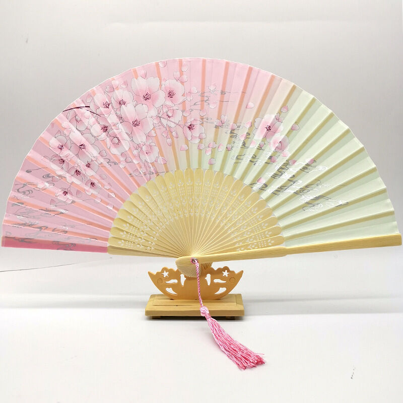 Custom Printed 21cm Eco-Friendly Bamboo Hand Fan for Promotional Gifts and Events