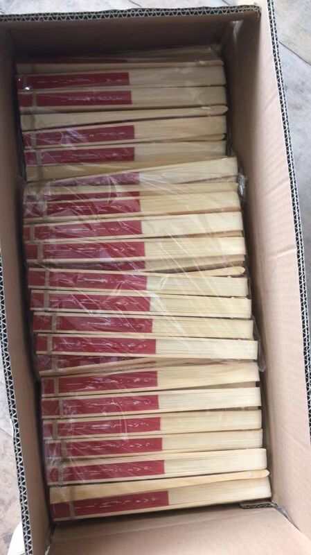 Wholesale Custom Printed Logo 8 Inch Eco-Friendly Bamboo Folding Hand Fan for Wedding Favors