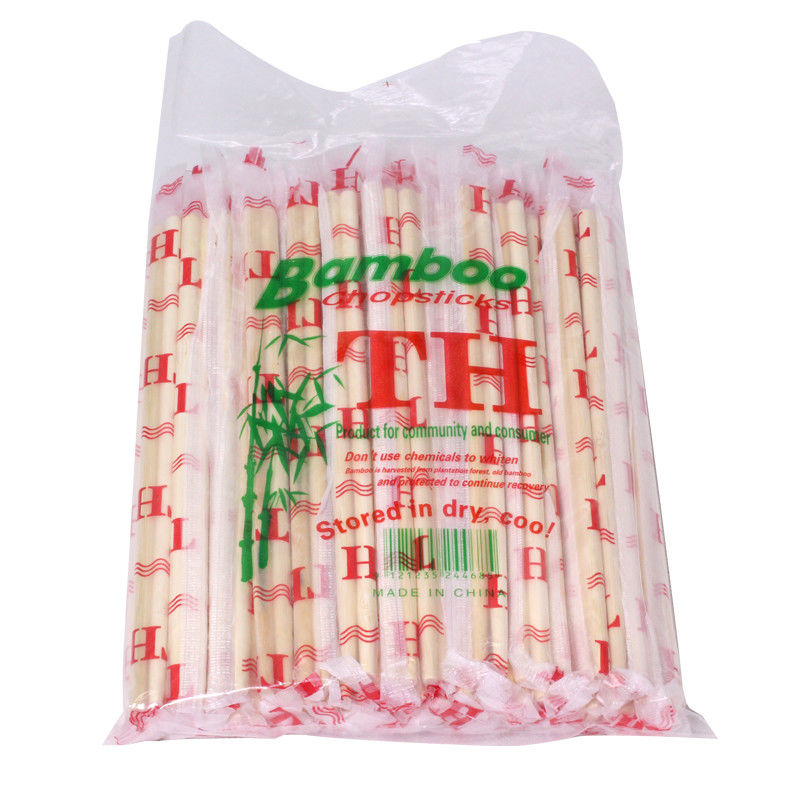 Custom disposable chopsticks round bamboo chop sticks with paper bag or plastic package tableware bag