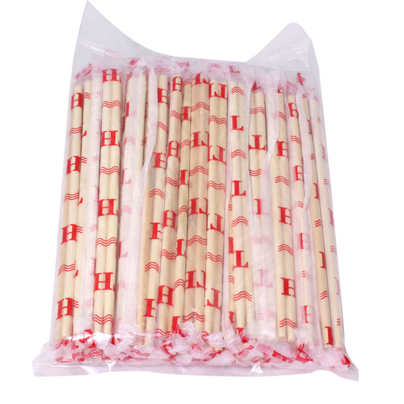 Custom disposable chopsticks round bamboo chop sticks with paper bag or plastic package tableware bag
