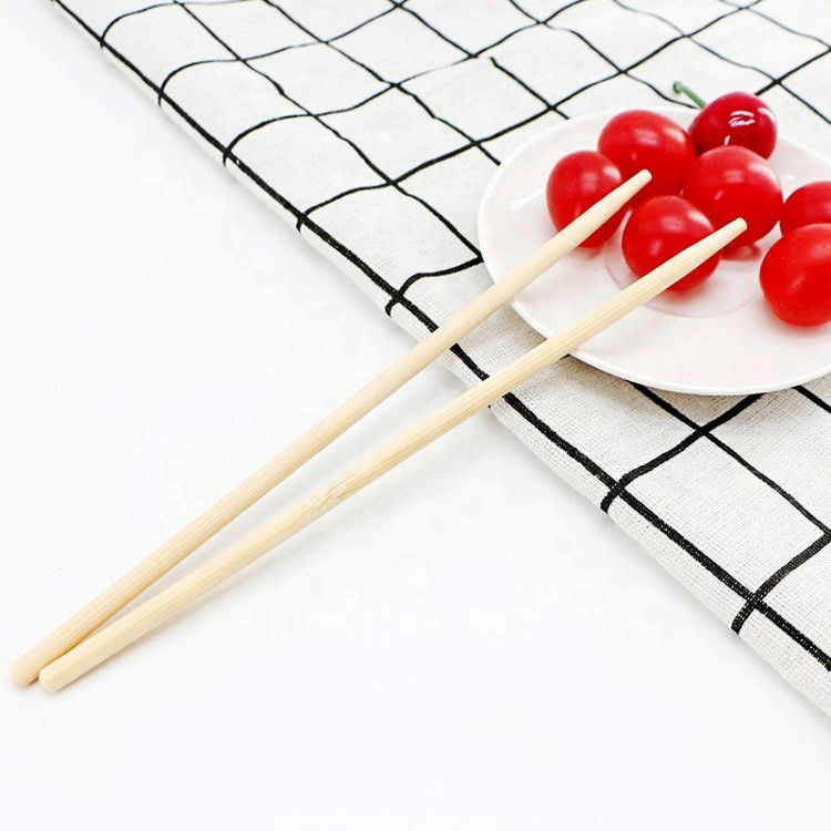 Custom disposable chopsticks round bamboo chop sticks with paper bag or plastic package tableware bag