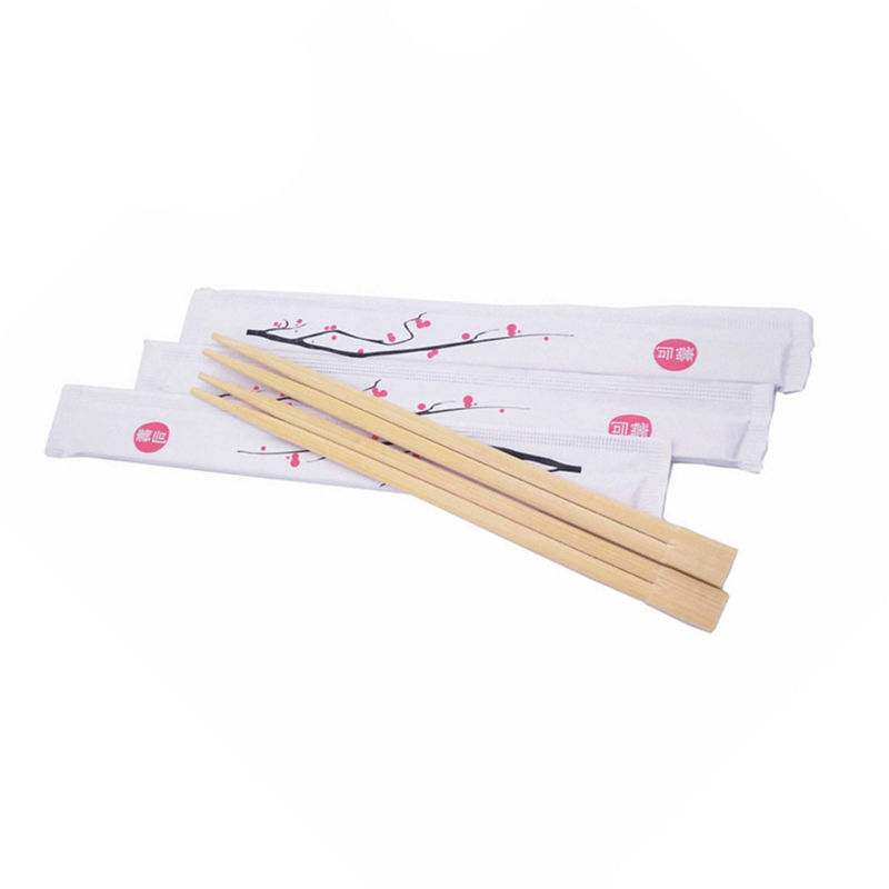 Custom Eco Printed Disposable Carbonized Compostable Twin Logo Bamboo Chopstick