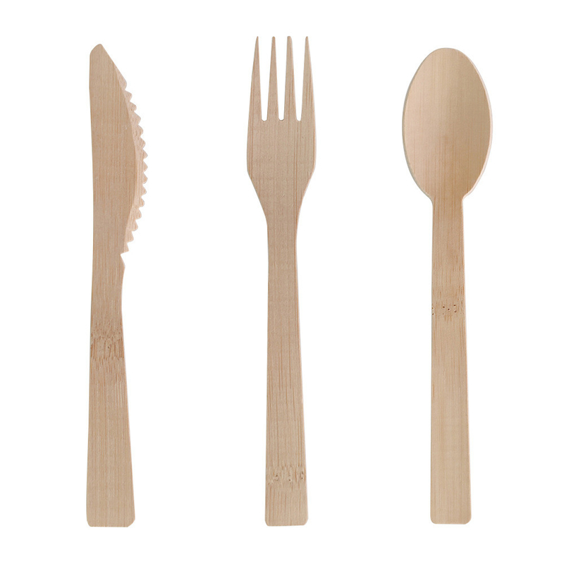 Natural Bamboo Utensils Disposable Flatware Set Compostable Biodegradable