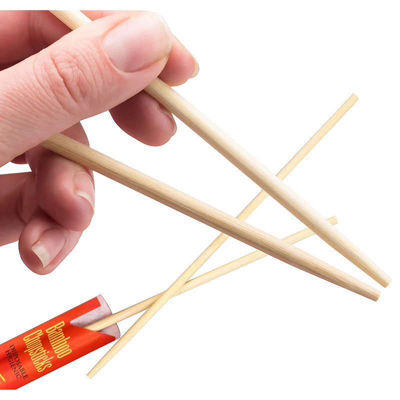 Paper Wrapped Round Bamboo Chopsticks For Restaurant