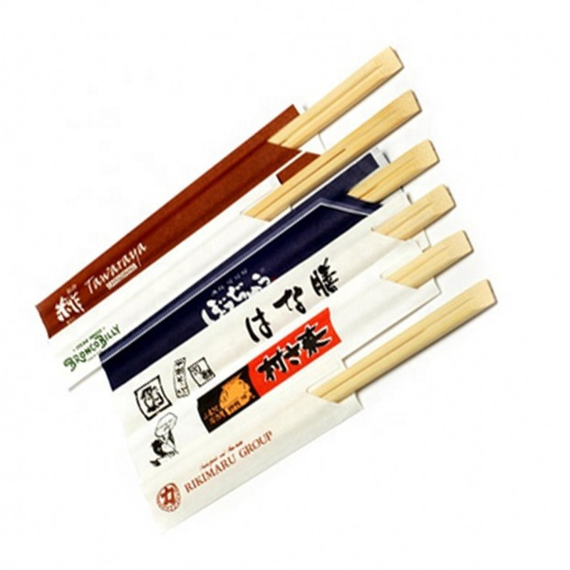 100% Biodegradable 9 Inch Disposable Chopsticks in Polished Paper Bag without Chemicals