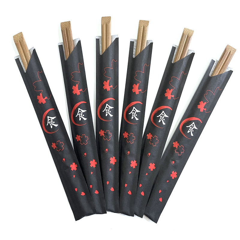Custom Logo Disposable Round Bamboo Chopsticks For New Year In Chinese And Japanese Style