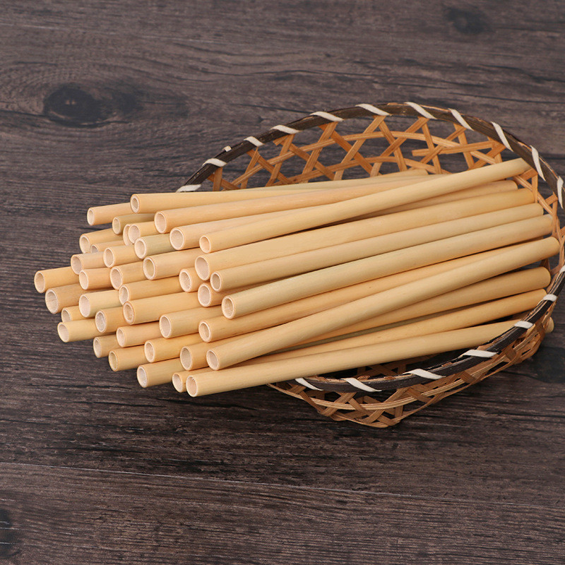 Handmade Bamboo Drinking Straw Sets Reusable with Straw Cleaning Brush