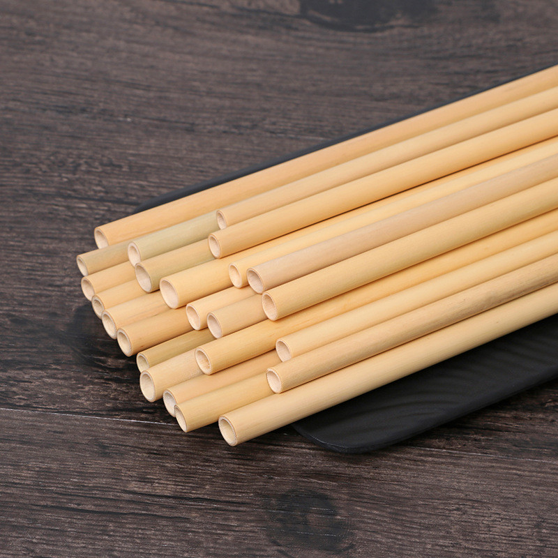 Handmade Bamboo Drinking Straw Sets Reusable with Straw Cleaning Brush