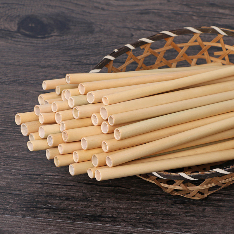Handmade Bamboo Drinking Straw Sets Reusable with Straw Cleaning Brush