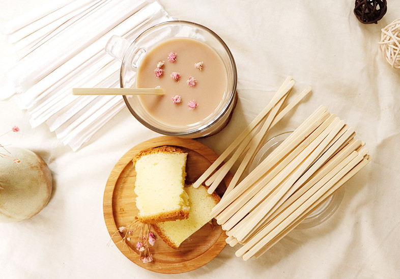 Individually Wrapped Disposable Wooden Bamboo Coffee Stirrers