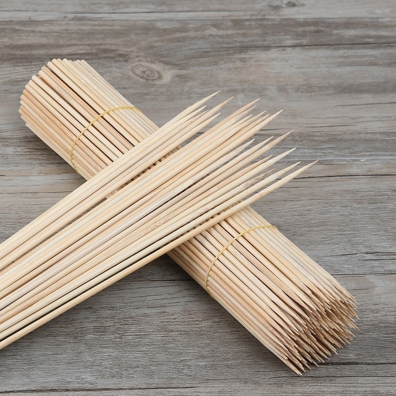 15-50cm Disposable BBQ Skewers A AB Grade Round Bamboo Sticks