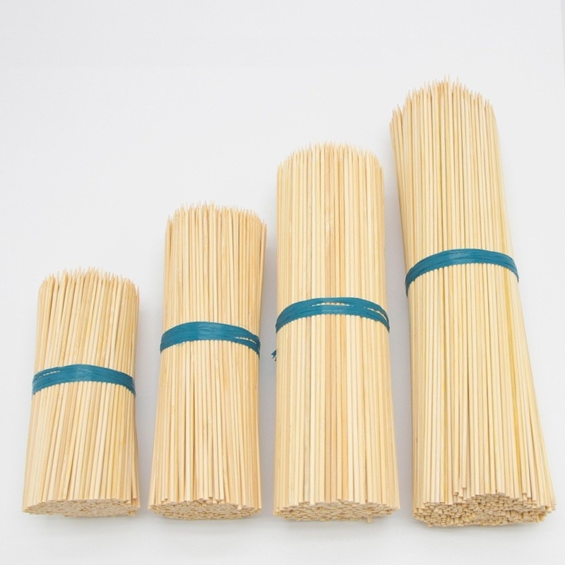 15-50cm Disposable BBQ Skewers A AB Grade Round Bamboo Sticks