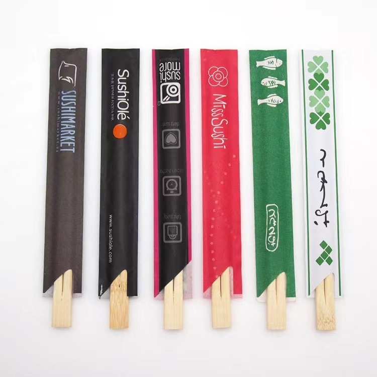 Eco Friendly Disposable Bamboo Chopsticks with Custom Logo Printing in OPP Package