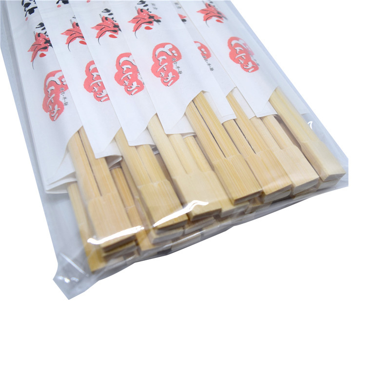 Custom Eco Printed Disposable Carbonized Compostable Twin Logo Bamboo Chopstick