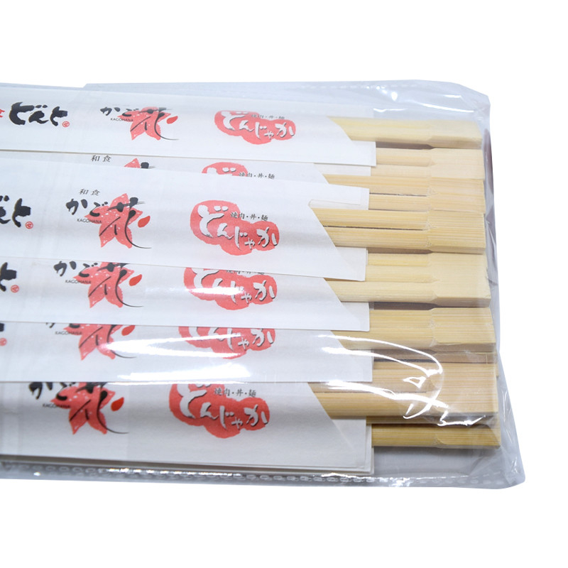 Eco Friendly Disposable Bamboo Chopsticks with Custom Logo Printing in OPP Package