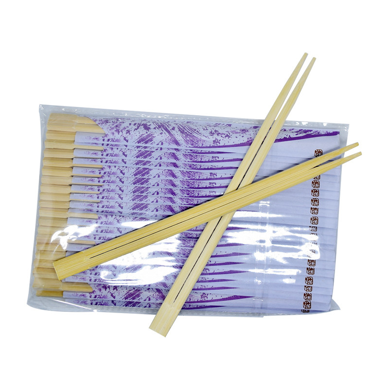 Japanese Restaurant Sushi Disposable Two Point Double Ended Bamboo Chopsticks with Paper Sleeve