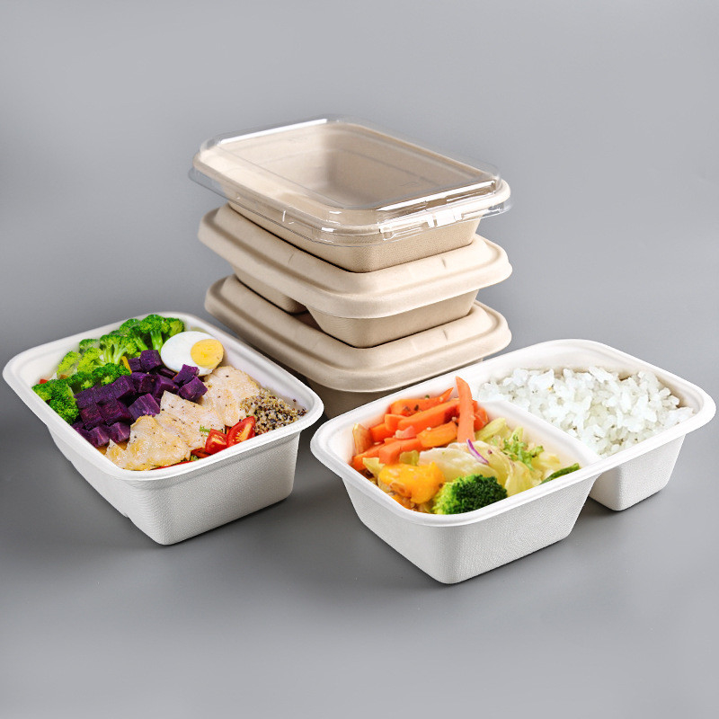100% Compostable Food Container Sugarcane Lunch Box Bamboo Storage Boxes & Bins Eco-Friendly Multifunction