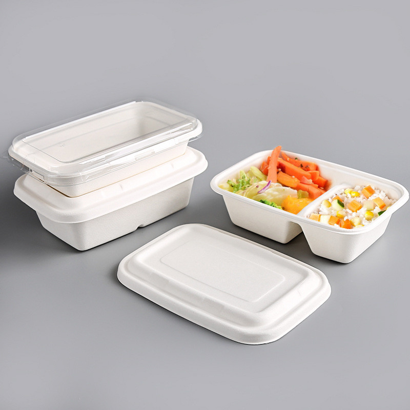 100% Compostable Food Container Sugarcane Lunch Box Bamboo Storage Boxes & Bins Eco-Friendly Multifunction