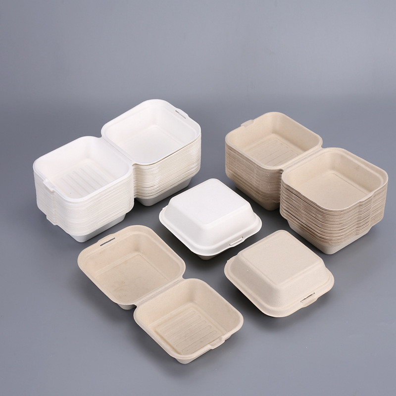 Biodegradable Burger Fast Food Packaging Box Eco Friendly