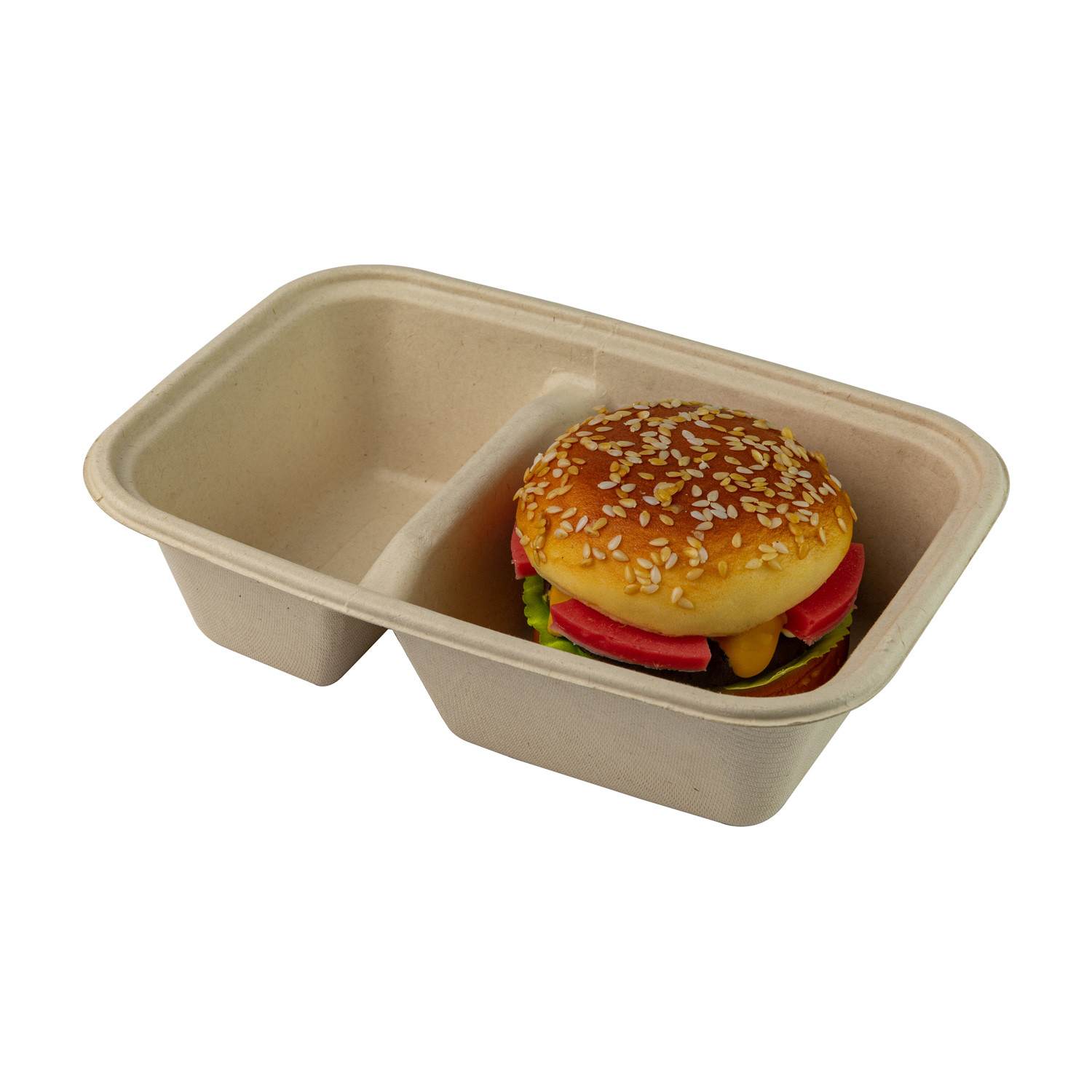 2 Compartment Biodegradable Vented Clamshell , Compostable Lunch